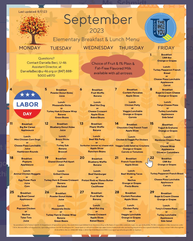  September Menu